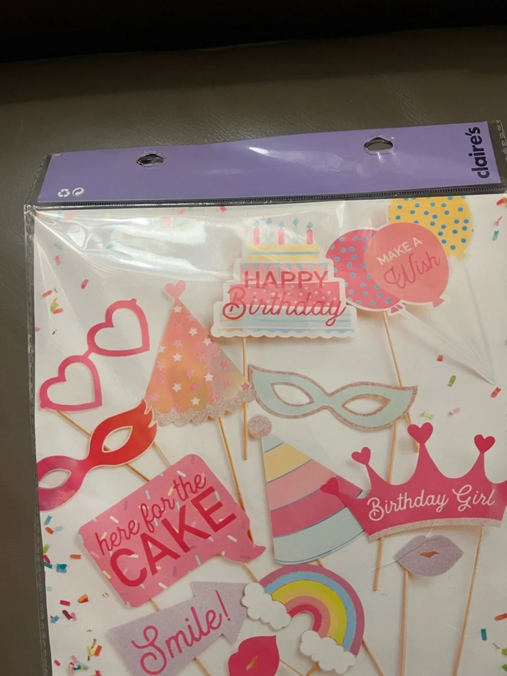 Claire's Pink and Red Birthday Photo Prop Set